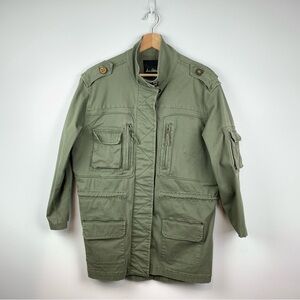 Sam Edelman Womens Military Jacket Sz Large Army Green Multiple Pockets Gorpcore
